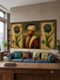 Fatih Sultan Mehmet Portre Duvar Örtüsü | Osmanlı Temalı Dekoratif Duvar Örtüsü