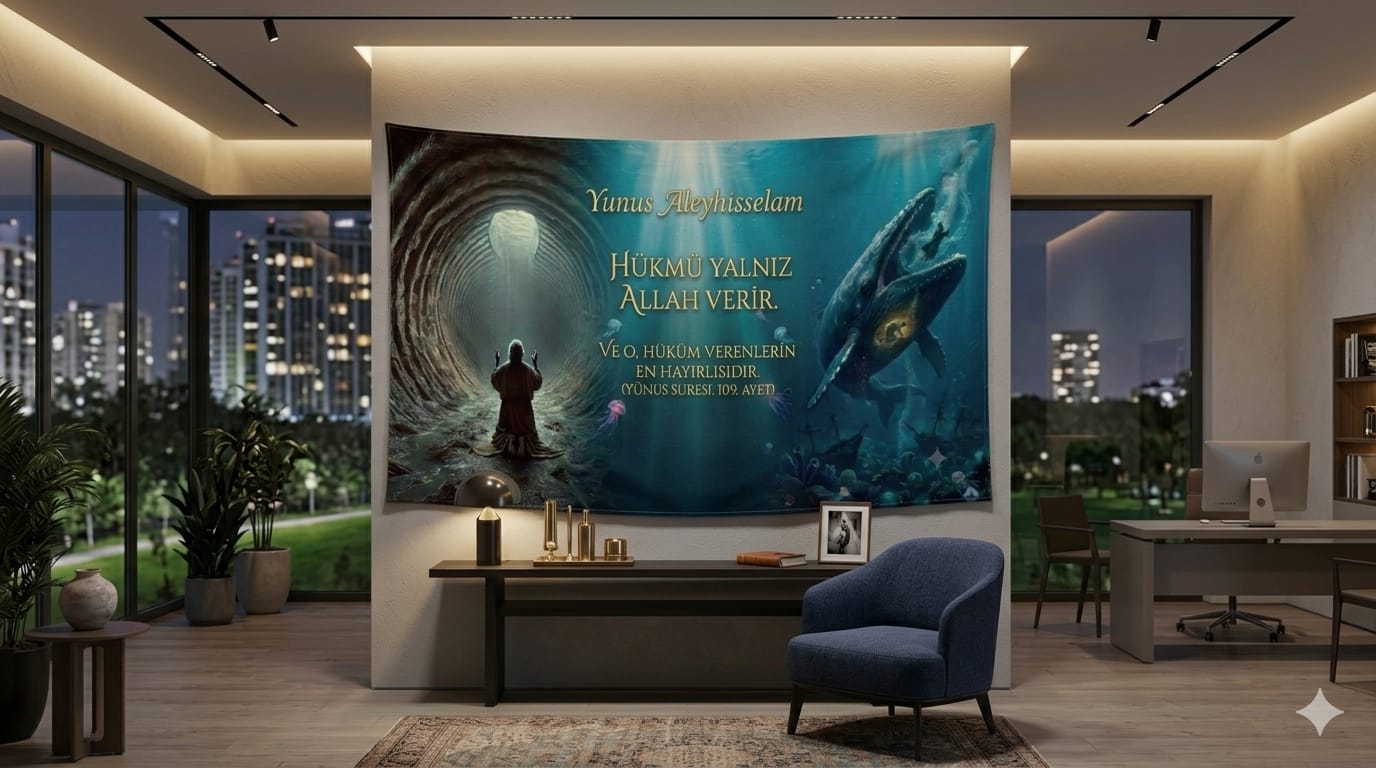 Hz. Yunus (a.s.) – Hükmü Yalnız Allah Verir Duvar Örtüsü