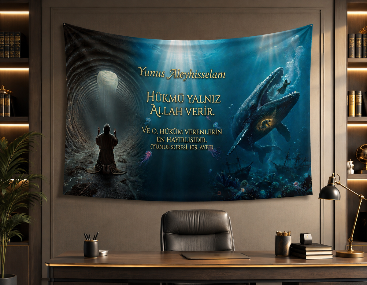 Hz. Yunus (a.s.) – Hükmü Yalnız Allah Verir Duvar Örtüsü